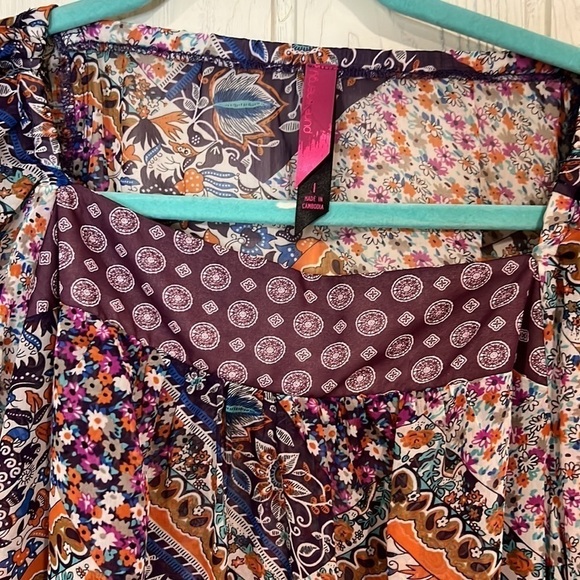 Pure Energy Floral Blouse Boho Sheer Large - Picture 3 of 10